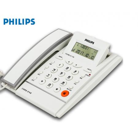 飞利浦（PHILIPS）电话机座机 固定电话 办公 免电池 来电显示 屏幕可调节 CORD042 (白色)
