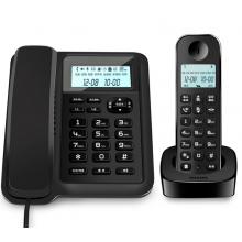 飞利浦（PHILIPS）数字无绳电话机 无线座机 子母机 办公 信号覆盖广 屏幕白色背光 DCTG167一拖二黑色
