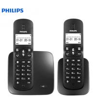 飞利浦（PHILIPS）无绳电话机 无线座机 子母机 办公家用 屏幕白色背光 持久待机 DCTG186（1+1）黑色