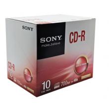 索尼（SONY）CD-R 光盘/刻录盘 48速700MB 单片盒装10片/包 空白光