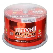麦克赛尔（maxell）DVD-R光盘 刻录光盘 光碟 空白光盘 16速4.7G台产 商务金盘桶装50片