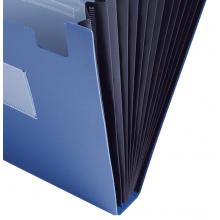齐心(Comix)F4302 12格易分类 松紧带式风琴包/文件夹/票夹 蓝色 办公文具