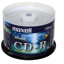 麦克赛尔（maxell）CD-R光盘 刻录光盘 光碟 空白光盘 48速700M 银盘桶装50片