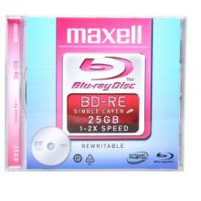 麦克赛尔（maxell）BD-RE光盘 刻录光盘 光碟 可擦写空白光盘 蓝光碟 25G台产 单片厚盒装