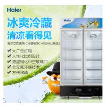 海尔 Haier 立式透明门冷藏饮料冰柜  SC-650HL(商流)