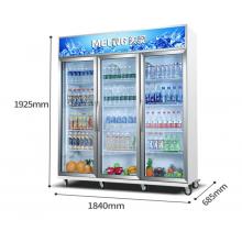 美菱（MELING）立式冷柜 冷藏保鲜雪柜 饮料冷饮玻璃门三门陈列冰柜SC-1368WD2M3