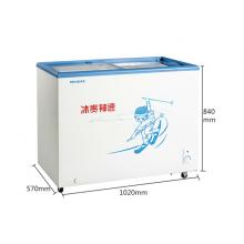 美菱（MELING）229升商用 冰柜 玻璃推拉门单温一室冷藏冷冻转换变温卧式冷柜SC/SD-229GT
