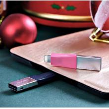 闪迪 (SanDisk)128GB Lightning USB3.0  U盘 iXpand欣享 粉色 手机电脑两用 MFI认证
