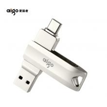 爱国者（aigo）32GB Type-C USB3.1 手机U盘 U351高速读写款 银色 双接口手机电脑用