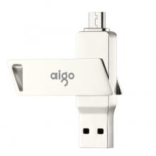 爱国者（aigo）256GB Micro USB USB3.0 手机U盘 U385银色 双接口手机电脑两用