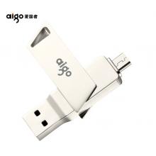 爱国者（aigo）32GB Micro USB USB3.0 手机U盘 U385银色 双接口手机电脑两用