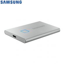 三星（SAMSUNG) 2TB Type-c移动硬盘 固态PSSD 指纹识别 NVMe高速传输1050MB/秒 T7 Touch时尚银MU-PC2T0S