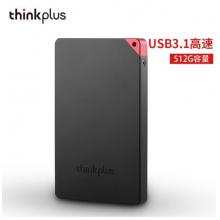 联想thinkplus移动固态硬盘 USB3.1高速SSD移动硬盘  US100黑色 512G