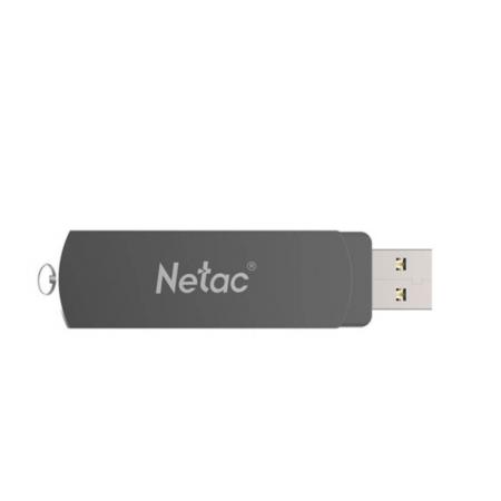 朗科（Netac）USB3.0 U盘U681 高速360旋转金属车载U盘加密闪存盘 铁灰色 128GB