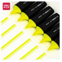 得力（deli）黄色荧光笔重点醒目标记笔 手帐可用水性记号笔10支/盒