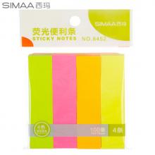 西玛（SIMAA）400张4色便利贴荧光小条便签纸 76*19mm