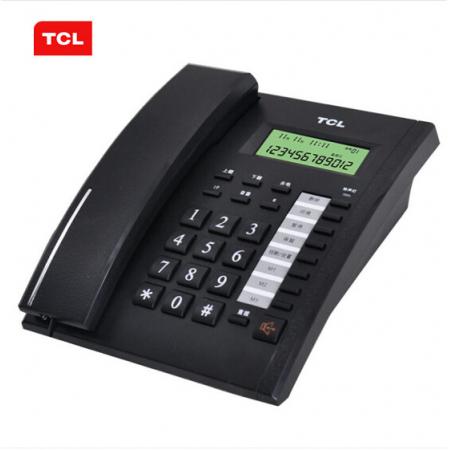  TCL 电话机座机 固定电话 办公家用 一键拨号 双接口 通话保留 HCD868(79)TSD商务版(黑色) 