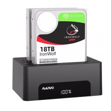 麦沃MAIWO 硬盘底座 USB3.0外置读取3.5英寸双盘拷贝机串口机械固态硬盘盒子 数显屏硬盘拷贝机-K3082A