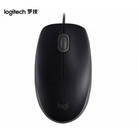 罗技（Logitech）M110 鼠标 有线鼠标 办公鼠标 轻音鼠标 对称鼠标 黑色