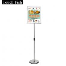 Touch Fish不锈钢可伸缩展示牌 A3A4海报展架立牌 酒店商城指示牌引导牌水牌 银色A4直角（送加重注水块）