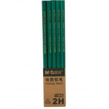 晨光（M&G） 文具2B六角木杆铅笔学生经典绿杆考试涂卡铅笔美术素描绘图木质铅笔 AWP357X4 2H六角杆 10支/一盒