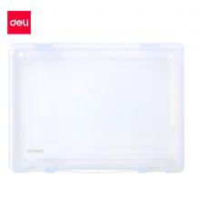 得力(deli)A4透明便携卡扣文件盒 PP材质收纳盒 证件收纳 35mm厚度 颜色随机5702
