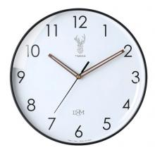 Timess 挂钟钟表客厅创意北欧时钟万年历温度石英钟简约轻奢表挂墙 P50-1【30厘米款】