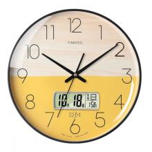 Timess 挂钟钟表客厅创意北欧时钟万年历温度石英钟简约轻奢表挂墙 P50B-4【30厘米日历款】