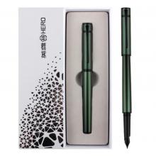 英雄（HERO）钢笔 商务办公时尚个性钢笔盒套【探索者】H605C 黑夹绿色
