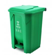 兰诗（LAUTEE）YJ-50 新国标脚踏垃圾桶 50L-绿色厨余垃圾