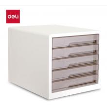 得力(deli)5层彩色时尚桌面文件柜 A4资料收纳柜/档案柜 带索引标签 学科试卷分类收纳 白色PB100