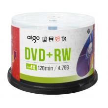 爱国者 DVD+RW空白光盘/刻录盘 1-4速4.7GB 台产 桶装50片 可擦写 可重复刻录