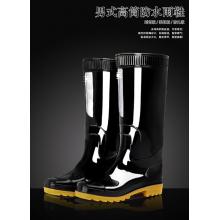 回力雨鞋男士款时尚雨靴户外防水不易滑耐磨HL8075高筒黑色40码