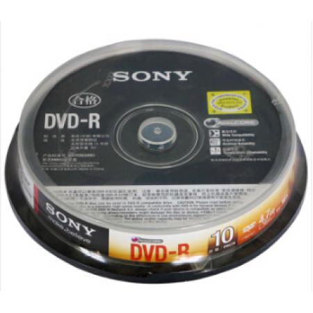 索尼（SONY）DVD-R 光盘/刻录盘 16速4.7G 桶装10片 空白光盘
