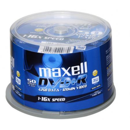  麦克赛尔（maxell）DVD+R光盘 刻录光盘 光碟 空白光盘 16速4.7G 台产 商务金盘桶装50片