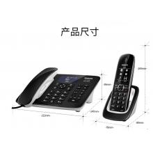 飞利浦（PHILIPS）录音电话机 子母机 无线座机 办公 中文菜单 自动录音 DCTG 492+ 黑色
