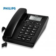 飞利浦（PHILIPS）电话机座机 固定电话 办公  免电池 来电显示 免提通话 CORD108 (黑色)