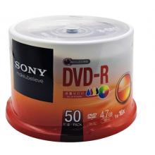 SONY 索尼  dvd刻录盘 光盘 空白光盘 4.7G 16X DVD-R 可打印（50片桶装）亚光面