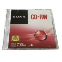 索尼（SONY）CD-RW 光盘/刻录盘 1-4速700MB 单片盒装 可擦写 空白光盘