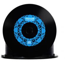 麦克赛尔（maxell）CD-R光盘 刻录光盘 空白光盘 黑胶cd 48速700M 蓝纹黑尊桶装50片