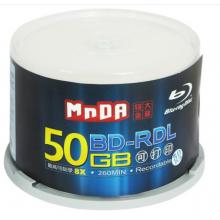 铭大金碟（MNDA）BD-R DL 1-6速 50G 蓝光可打印 50片桶装 蓝光空白光盘 刻录光盘