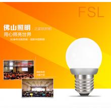 佛山照明（FSL）LED球泡3W大口E27节能灯泡日光色6500K/暖白光3000K 炫银 2支装