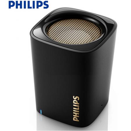 飞利浦(PHILIPS)BT100B 音乐精灵 无线蓝牙音箱 便携迷你口袋音箱 车载防滑 手机/电脑小音响 低音炮 黑色 