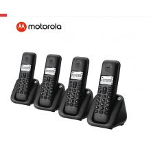 摩托罗拉(Motorola)数字无绳电话机 无线座机 单机 办公家用 中文按键 屏幕白色背光T301C(黑色）一拖三