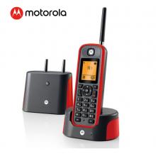 摩托罗拉(Motorola)远距离数字无绳电话机 无线座机 子母机单机 办公家用 中英文可扩展 O201C(红色)
