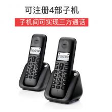 摩托罗拉(Motorola)数字无绳电话机 无线座机 单机 办公家用 中文按键 屏幕白色背光T301C(黑色）一拖二