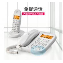  摩托罗拉(Motorola)数字无绳电话机 无线座机 子母机一拖二 办公家用 中文显示 双免提套装CL102C(白色)