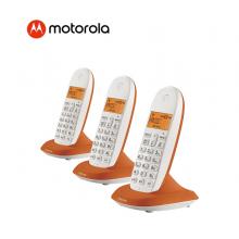 摩托罗拉(Motorola)数字无绳电话机 无线座机 单机 办公家用 来电显示 三方通话 C1001XC(橙色) 一拖二