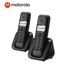 摩托罗拉(Motorola)数字无绳电话机 无线座机 单机 办公家用 中文按键 屏幕白色背光T301C(黑色）一拖一