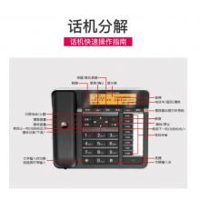 摩托罗拉(Motorola)录音电话机 固定座机 办公家用1000组电话本 送TF卡 中文菜单 清晰免提 CT700C(黑色）